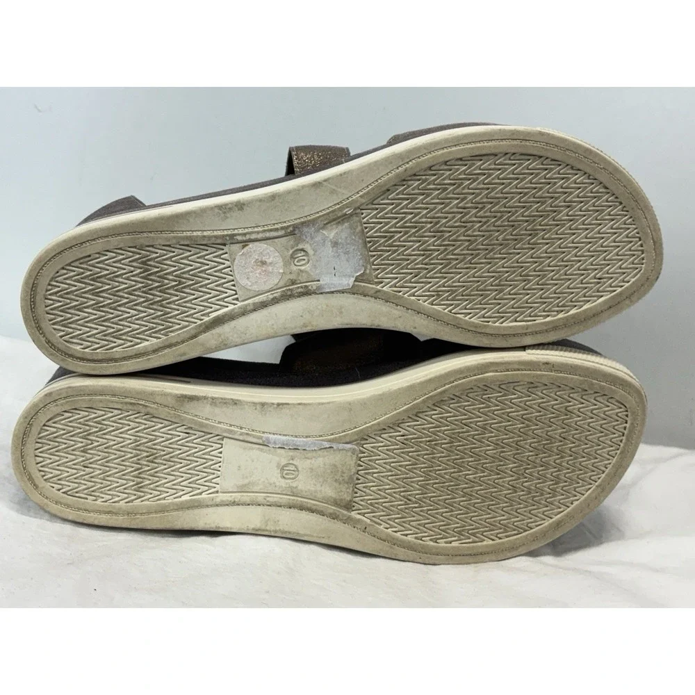 Eileen Fisher Metallic Boost Wedge Sandal Sz 10 Shoes Platform